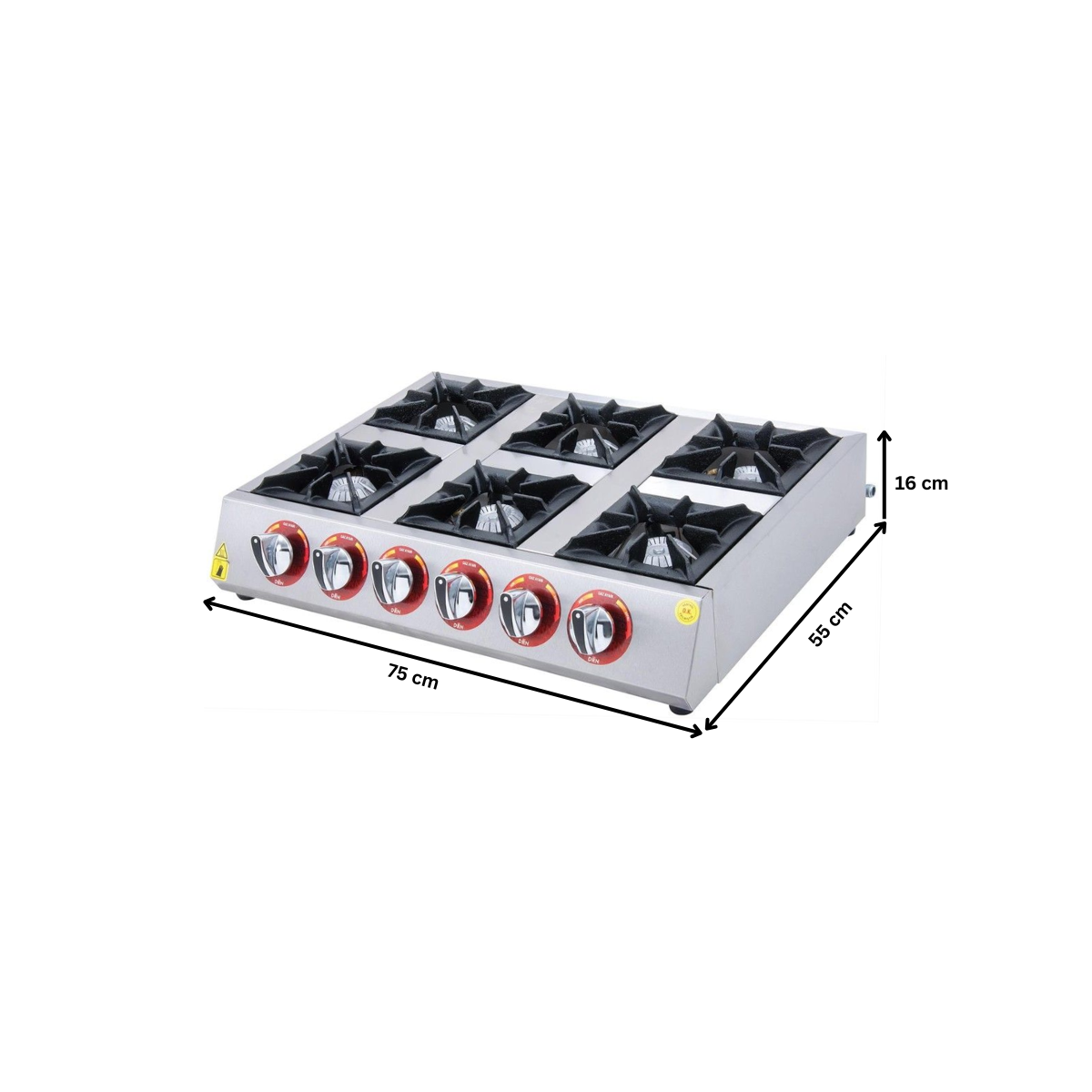 Masina de gatit pe gaz cu 6 arzatoare de banc - 1