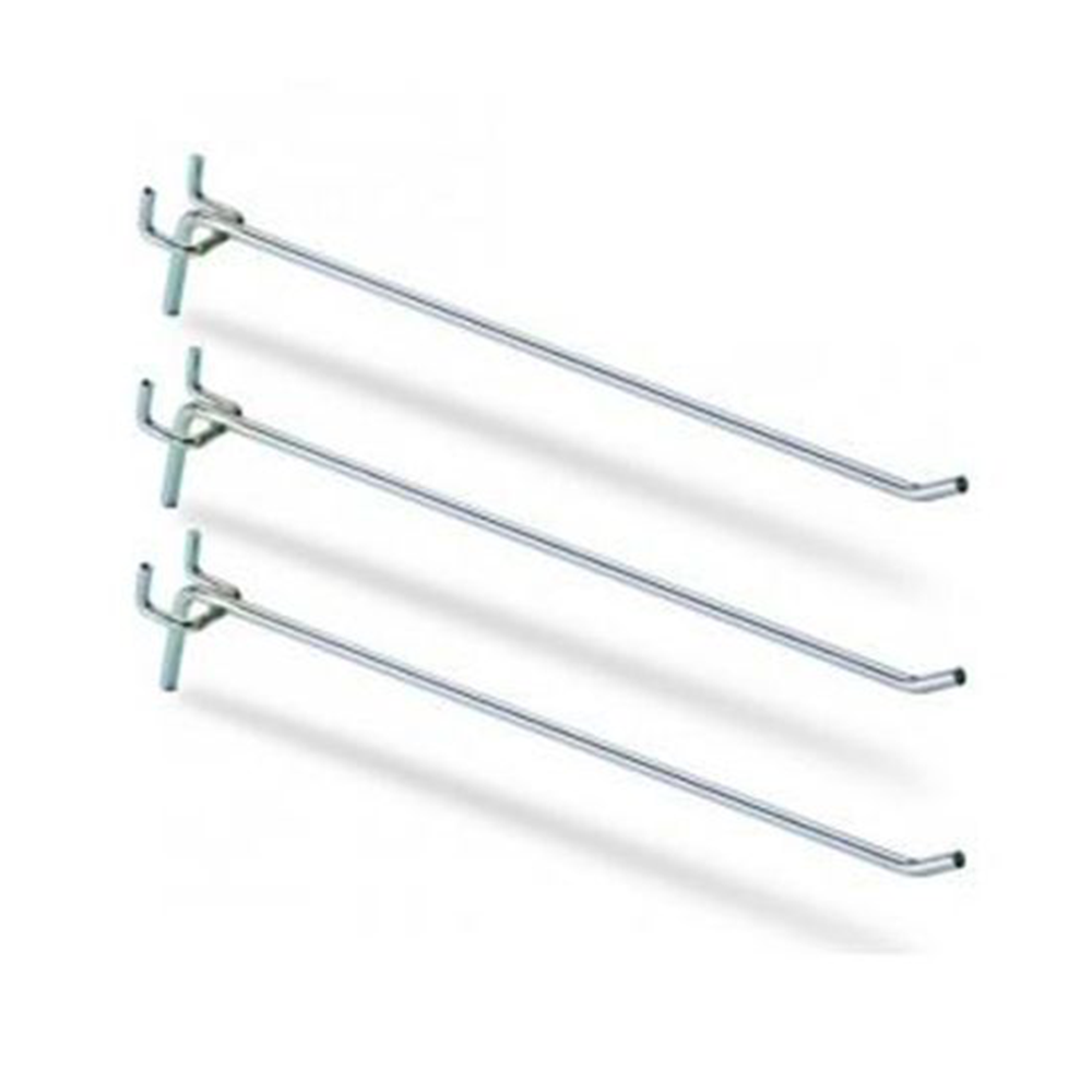 Carlig simplu CROMAT 10 cm, P25 / P50 pentru rafturi metalice perforate - 1
