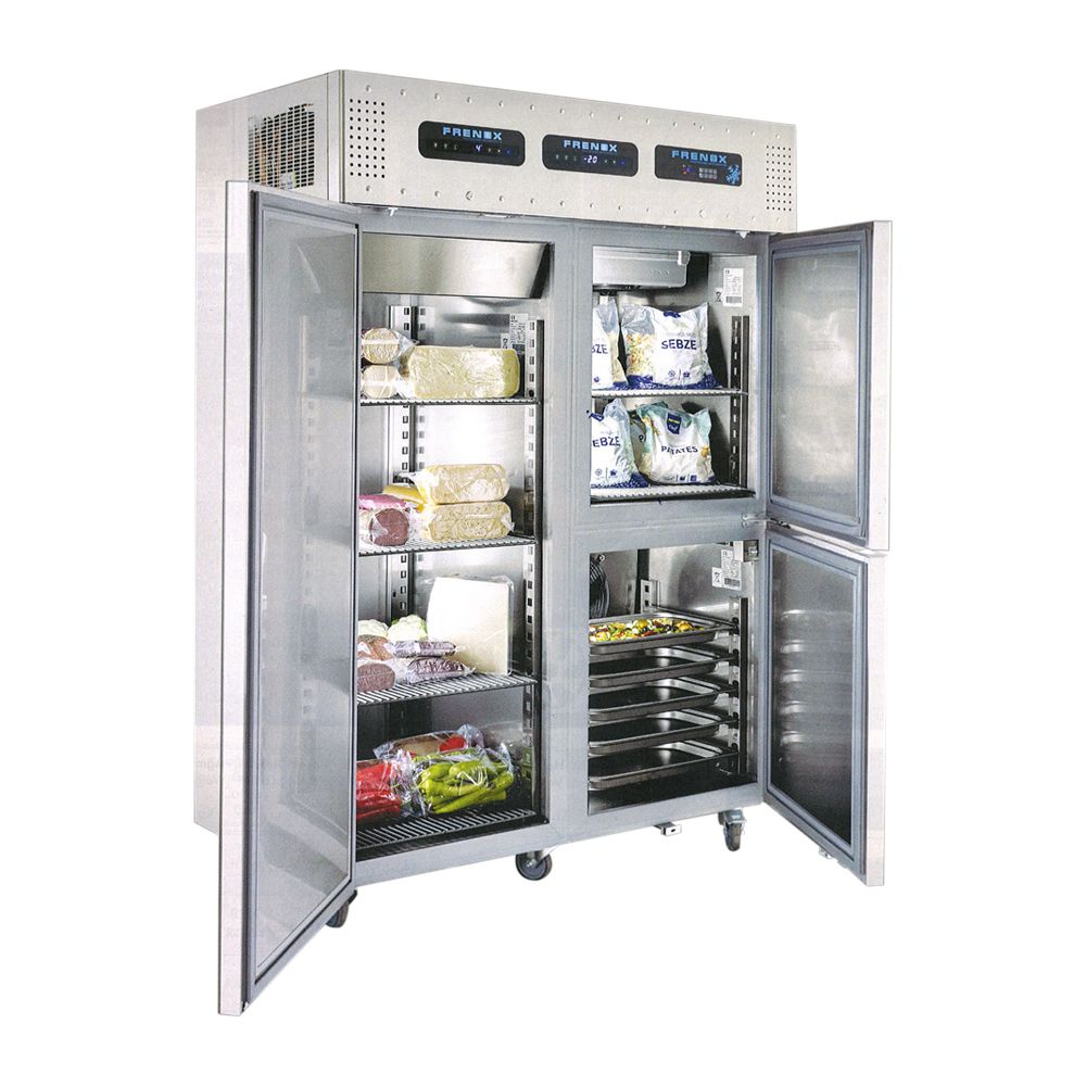 Dulap frigorific/congelator vertical inox, FRENOX dublu compartimentat, 1400 lt - 1