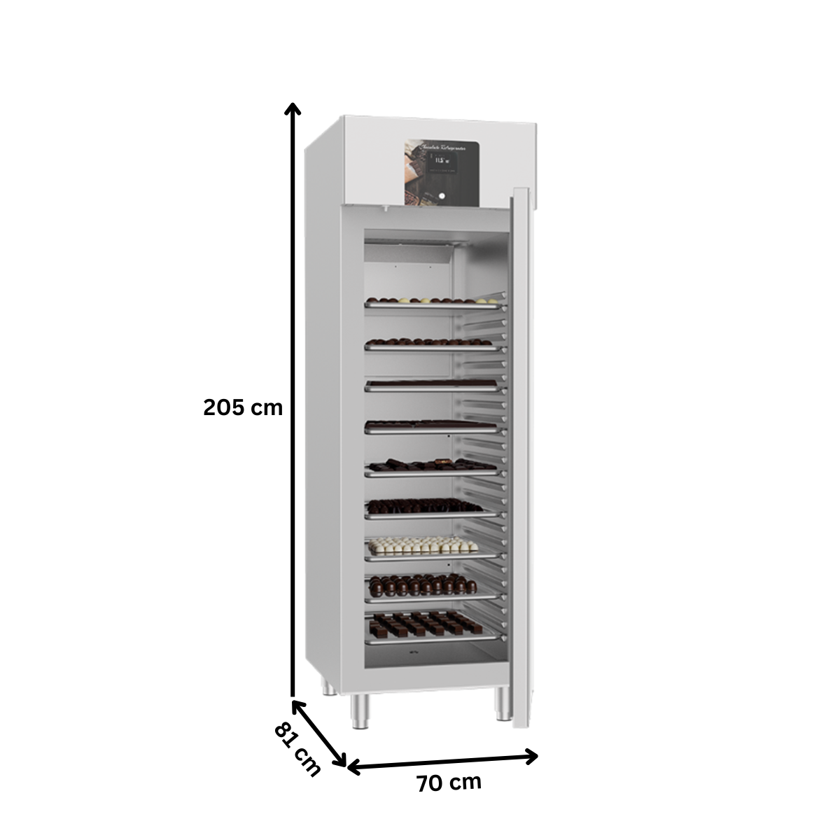 Dulap frigorific vertical inox, cu umidificare  pentru ciocolata, cu 1 usa, 700 lt - 3
