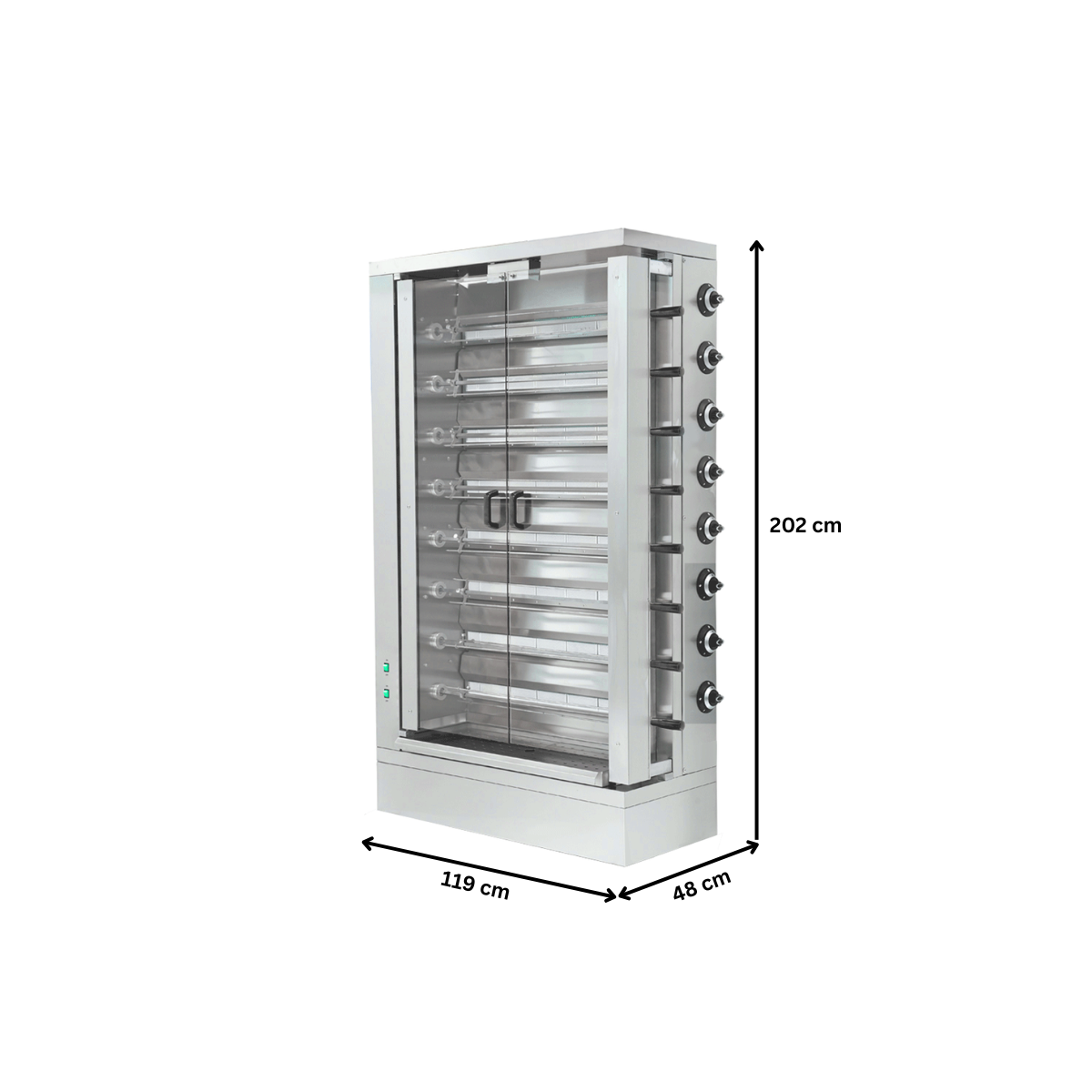 Rotisor profesional pe gaz cu 8 tepuse, 48 pui - 1