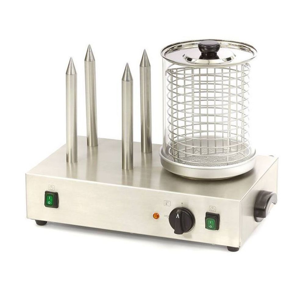 Aparat hot-dog electric, inox, cu 4 tepuse si bol, 58*36*46 cm - 4