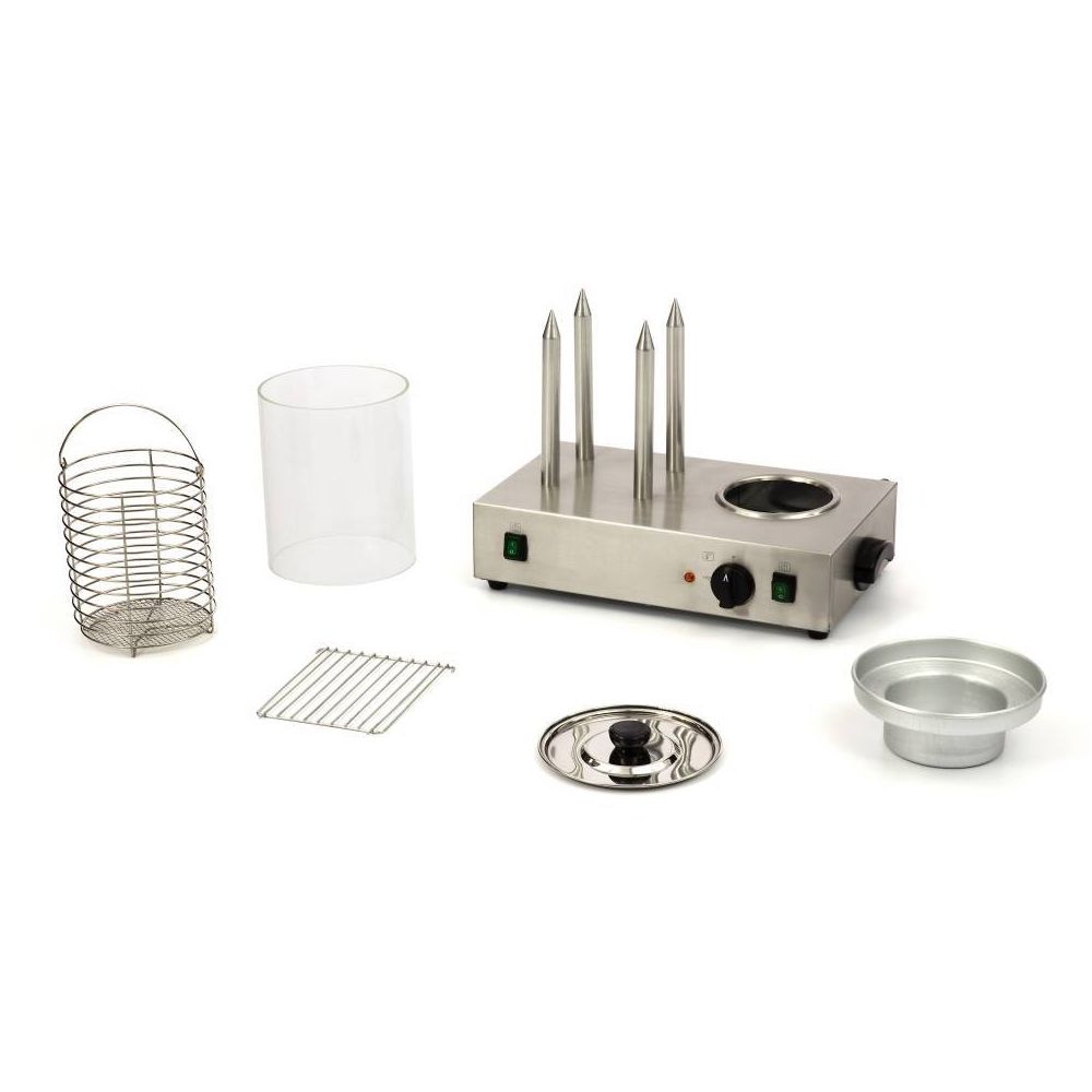 Aparat hot-dog electric, inox, cu 4 tepuse si bol, 58*36*46 cm - 1