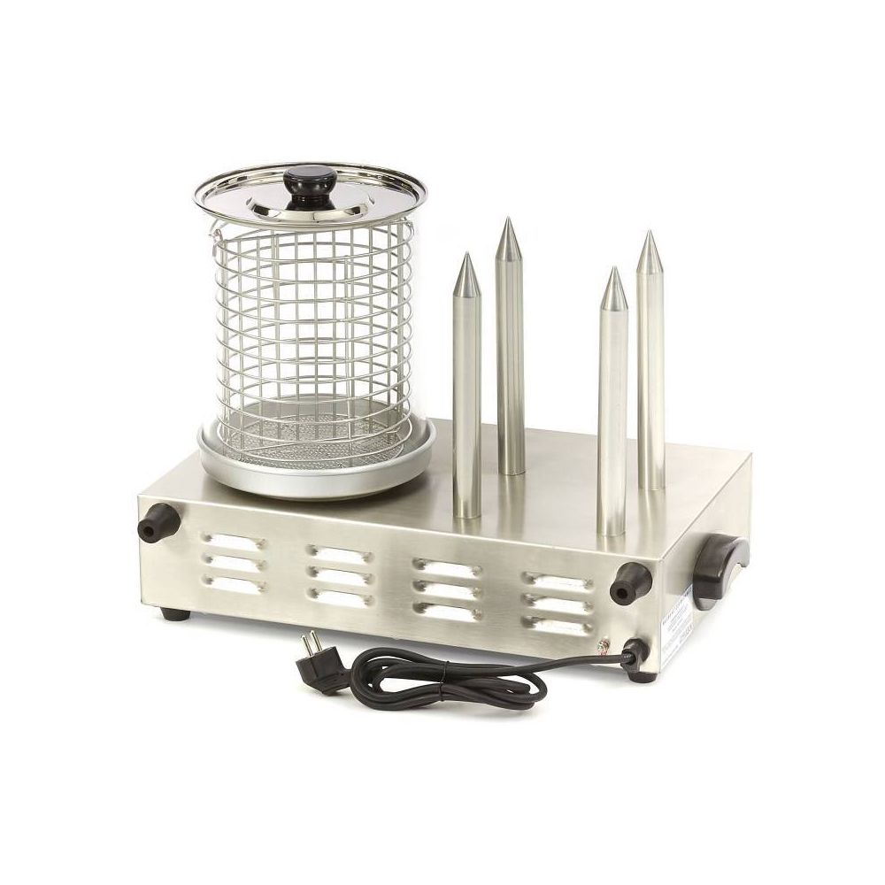 Aparat hot-dog electric, inox, cu 4 tepuse si bol, 58*36*46 cm - 3