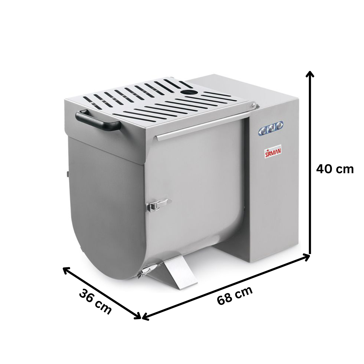 Malaxor carne inox SIRMAN 30 kg, 42 lt, 1100W, inox AISI 304, protectie IPX5, sens invers - 2