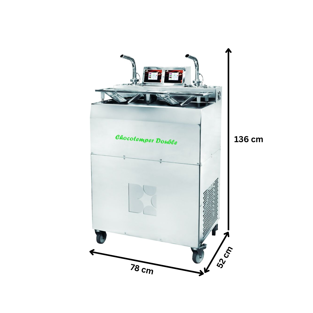 Masina pentru temperat ciocolata dubla, inox, 5.5 / 11 kg, 78*52*136 cm - 1