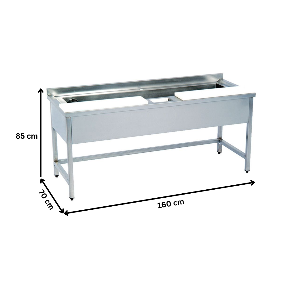 Masa de lucru inox pentru preparare peste 160*70*85 - 1