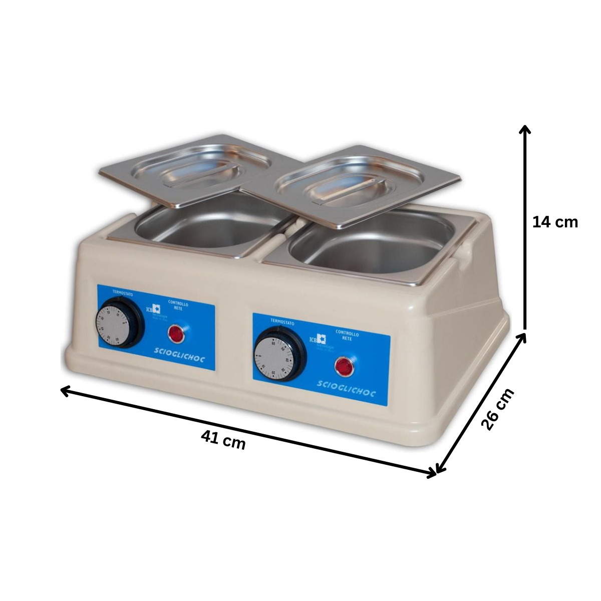 Ciocolatiera, inox, 2 x 1,5 lt, 41*26*13 cm - 1