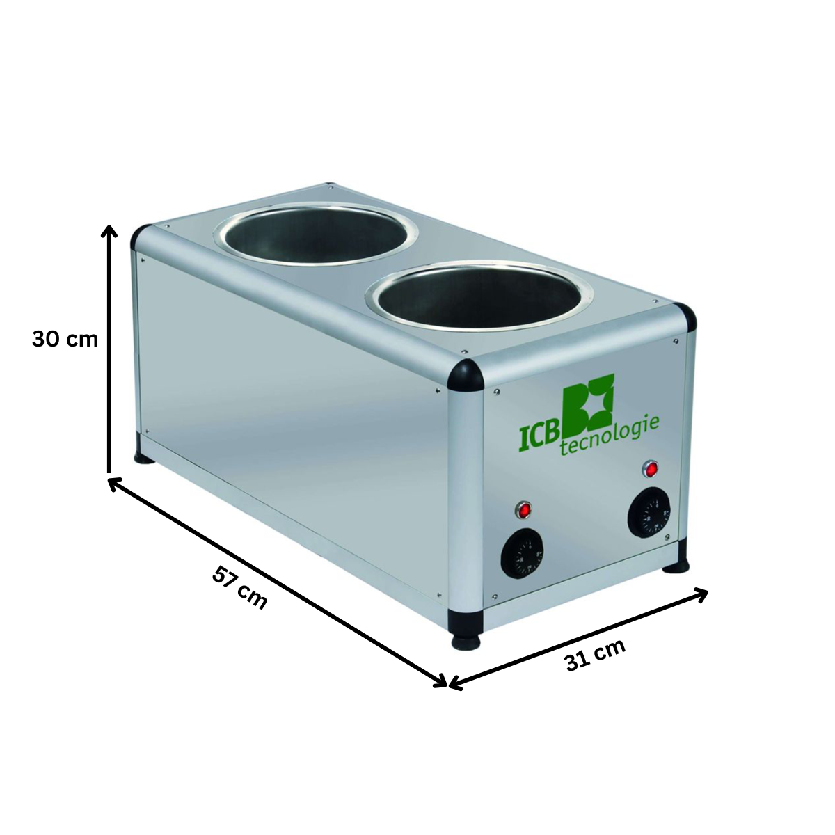 Ciocolatiera pentru inghetata, inox, 2 x 7 lt, 31*57*30 cm - 7