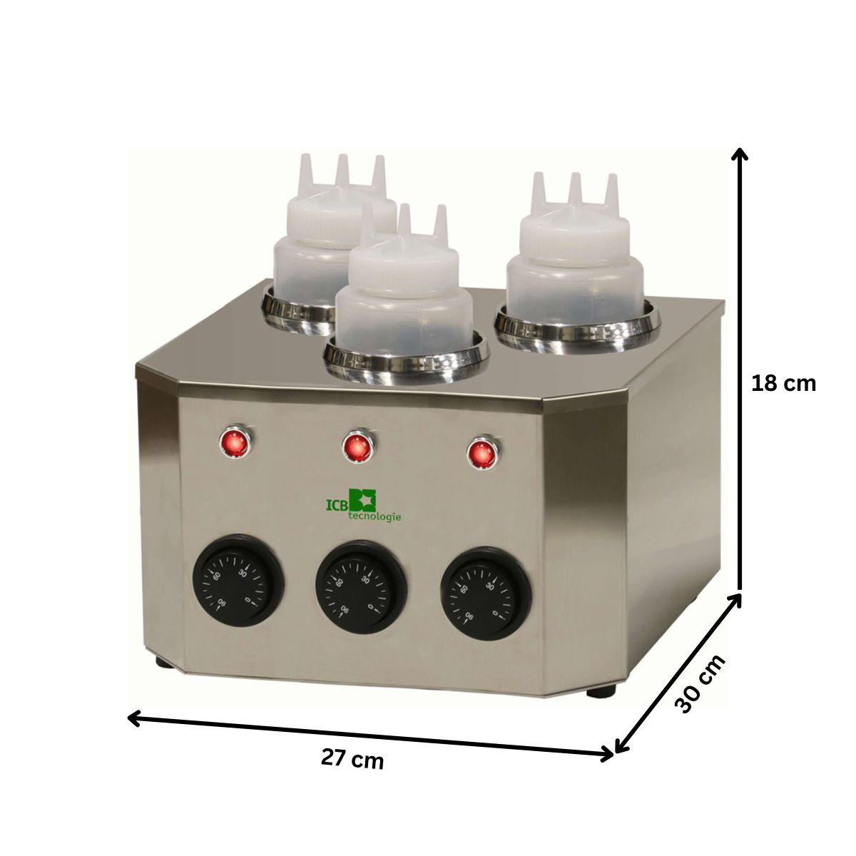 Incalzitor de topping electric, inox, 3 x 1 lt, 27*30*18 cm - 1