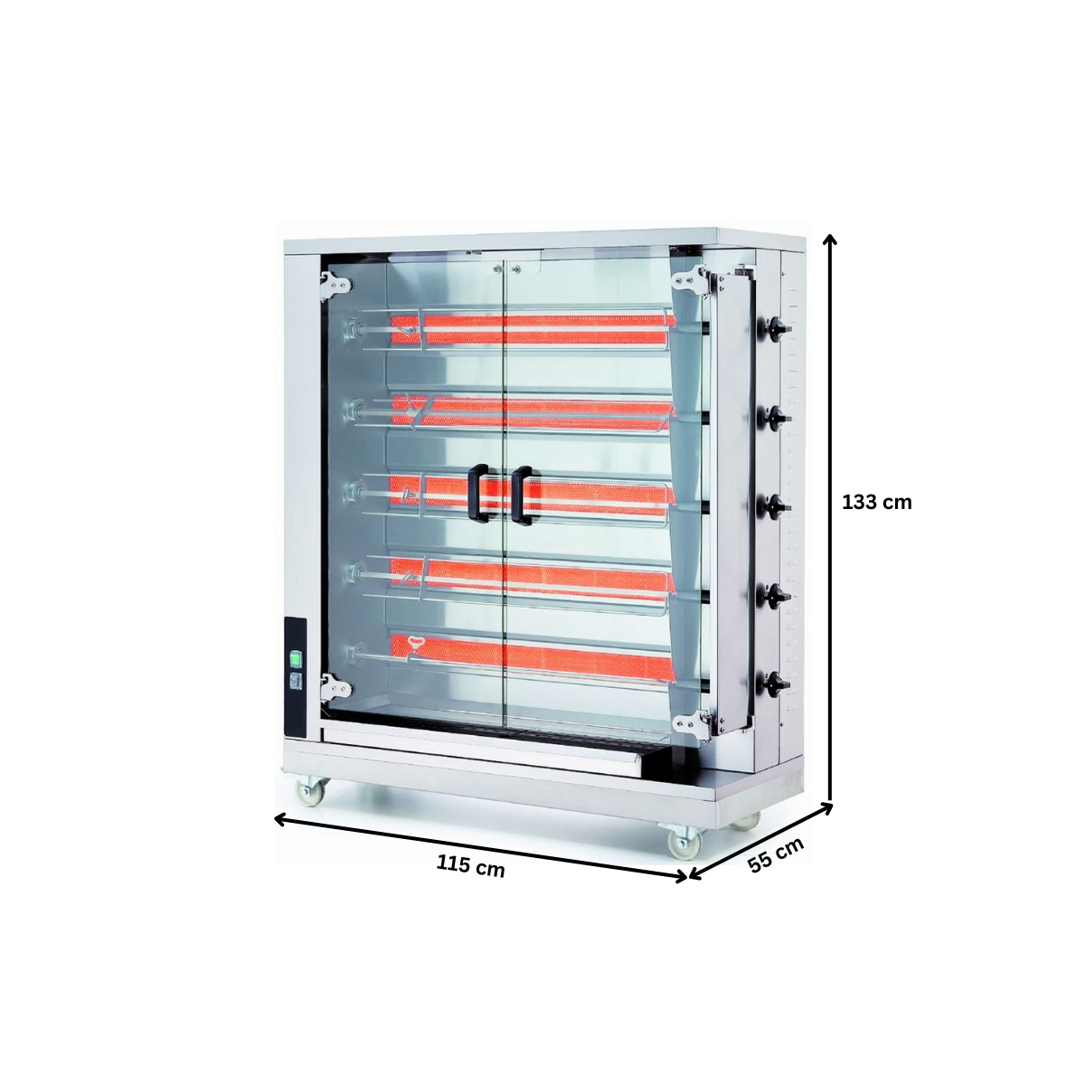 Rotisor profesional pe gaz cu 5 tepuse, 20-25 pui - 5