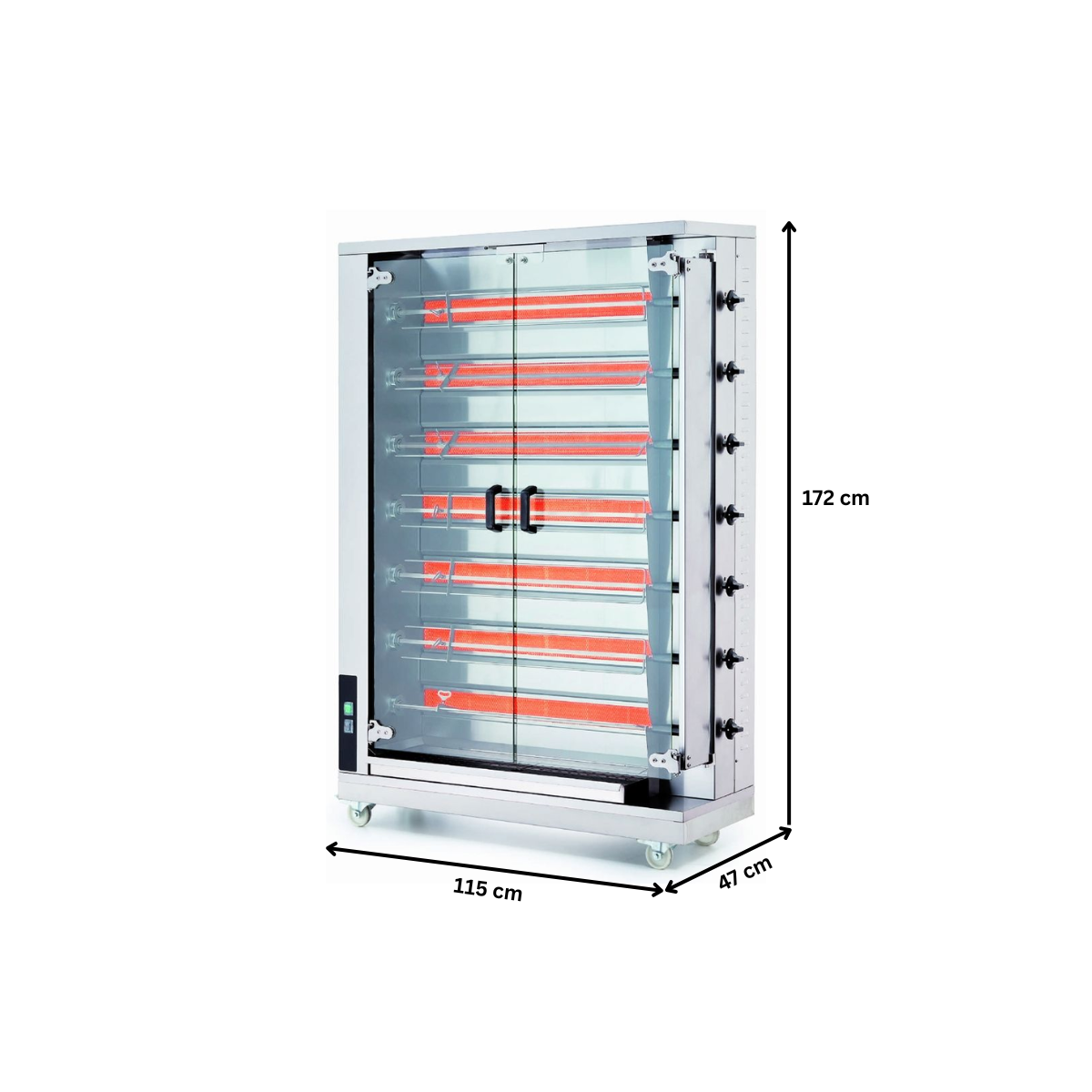 Rotisor profesional pe gaz cu 7 tepuse, 28-35 pui - 4