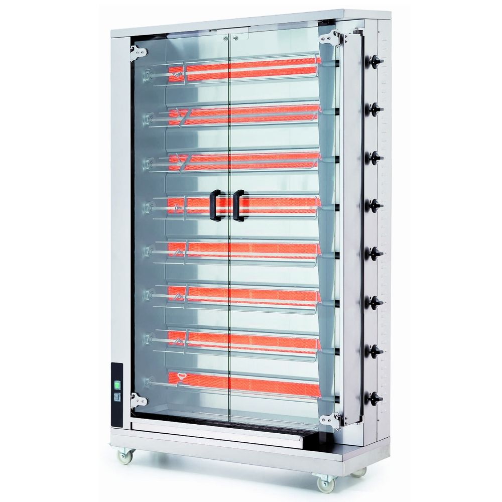 Rotisor profesional pe gaz cu 8 tepuse, 32-40 pui - 2