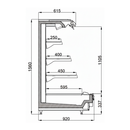 Raft frigorific pentru mezeluri-lactate-bauturi 94 cm - motor exterior - 2