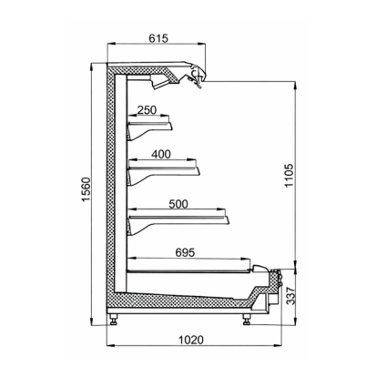 Raft frigorific pentru mezeluri-lactate-bauturi 375 cm - motor exterior - 2