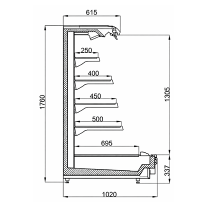 Raft frigorific pentru mezeluri-lactate-bauturi 94 cm - motor exterior - 3