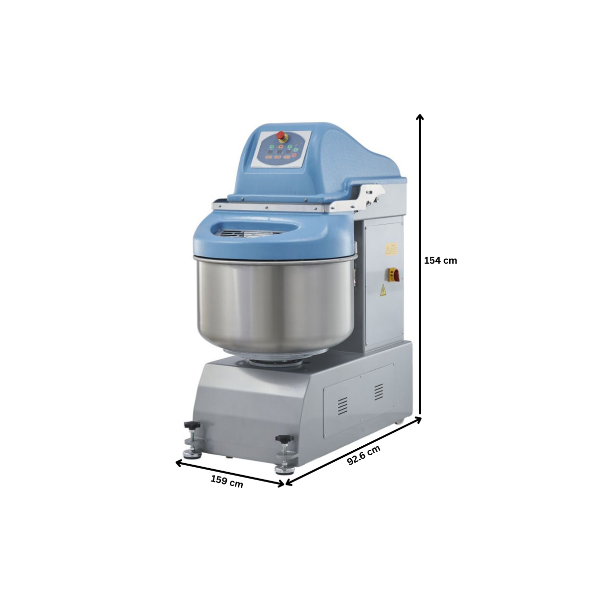 Malaxor aluat, 290 lt, 200 kg, cu cap fix, 159*92,6*154 cm - 4