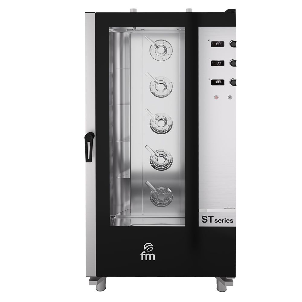 Cuptor profesional gastronomic FM electric cu 20 tavi si panou electromecanic + carucior - 0