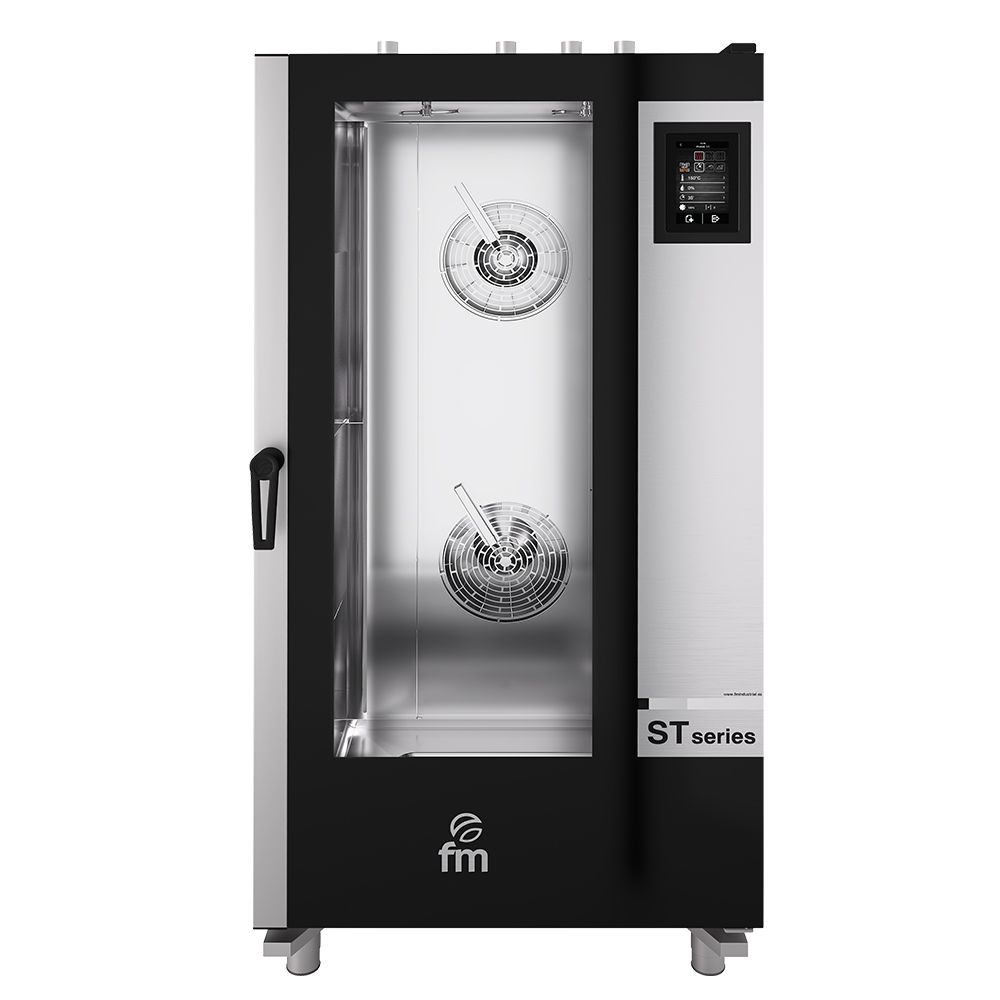 Cuptor profesional gastronomic FM pe gaz cu 20 cuve si panou touchscreen + carucior - 0