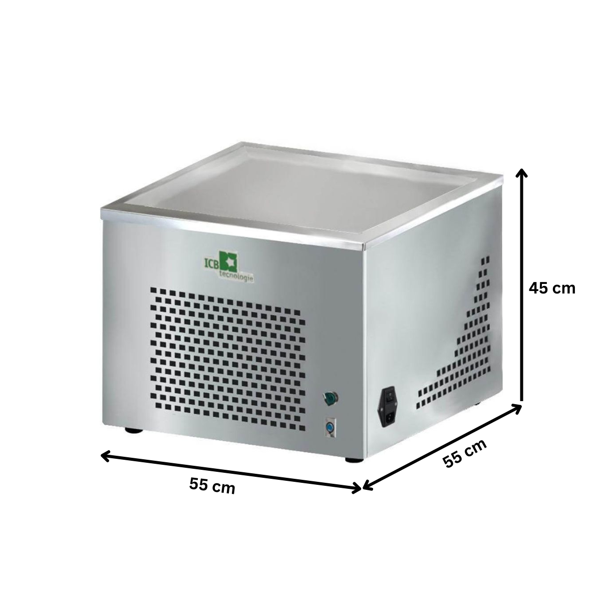 Masa rece pentru inghetata, inox, 55*55*45 cm - 2