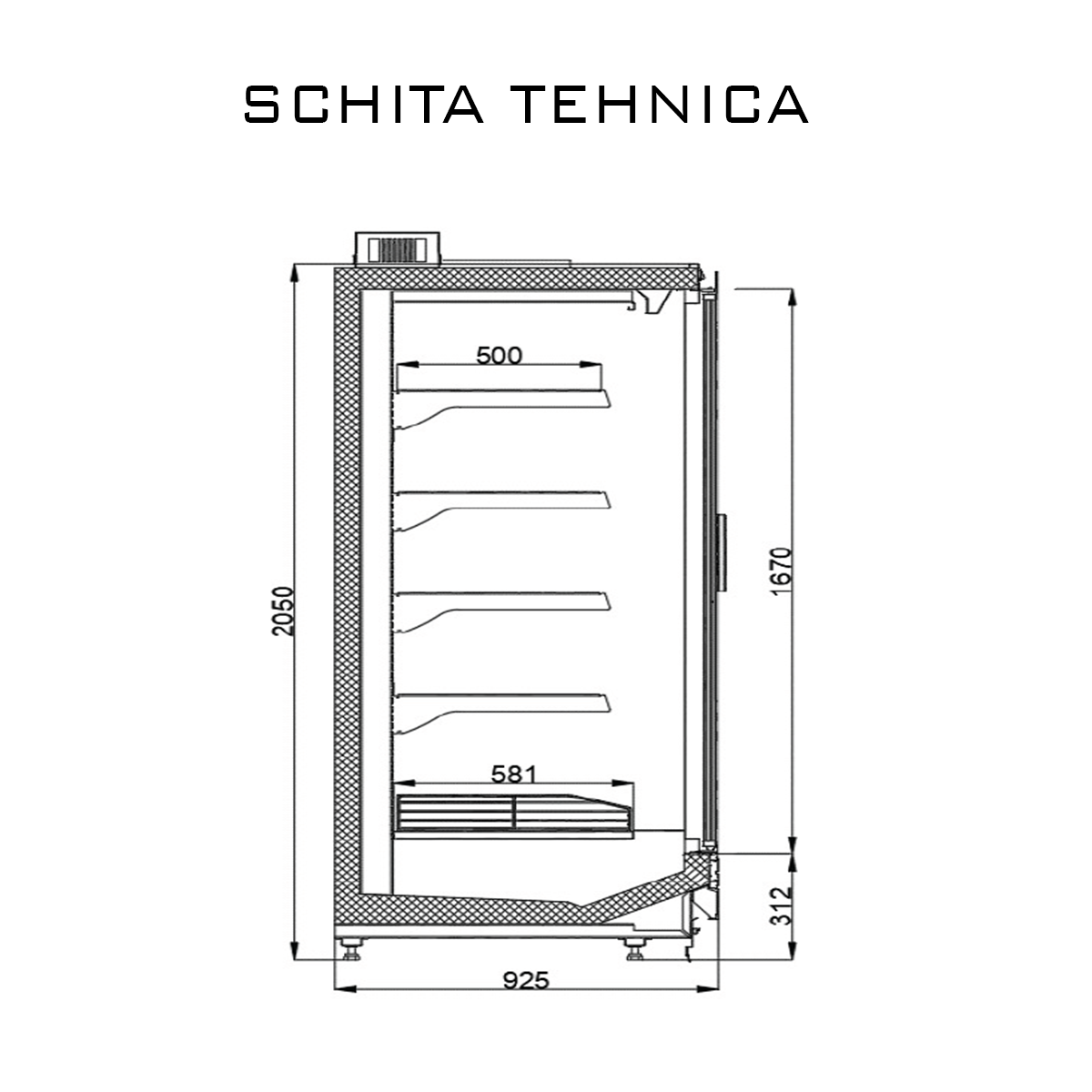Raft congelare pentru mezeluri-lactate 234 cm cu usi batante - motor exterior - 1