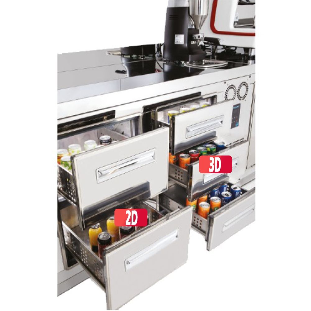 Masa rece FRENOX, profesionala, inox, 4 usi undercounter, 632 lt, 248*64*85 cm - 2