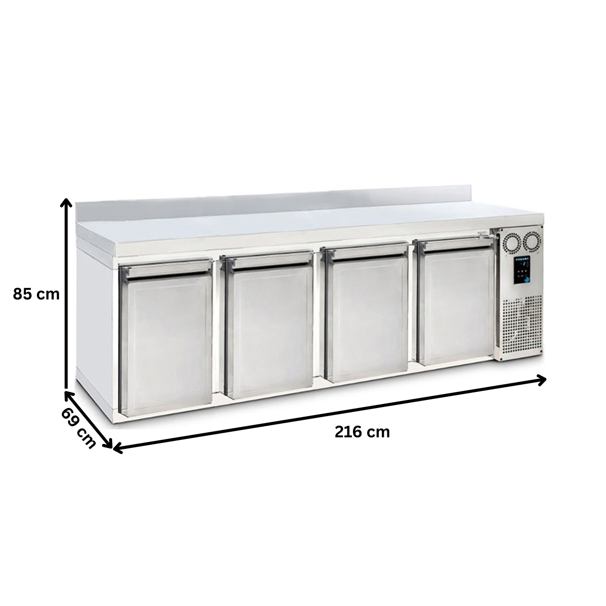 Masa rece FRENOX, profesionala, inox, 4 usi undercounter, 632 lt, 216*69*85 cm - 4