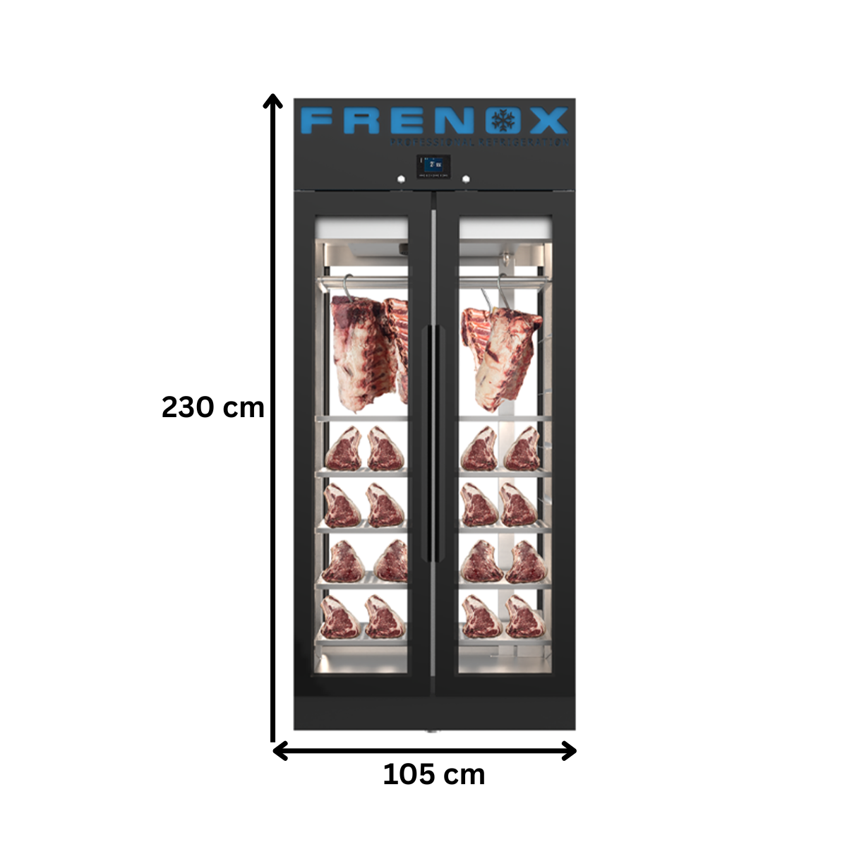 Vitrina inox FRENOX expunere delicatese cu 2 usi - 3