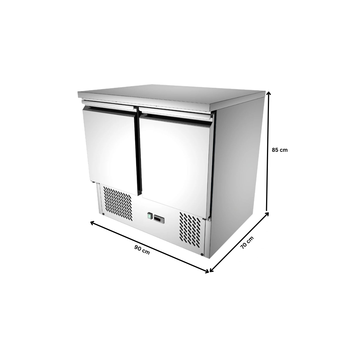 Masa rece, profesionala, inox, 2 usi, 240 lt, 90*70*85 cm - 5