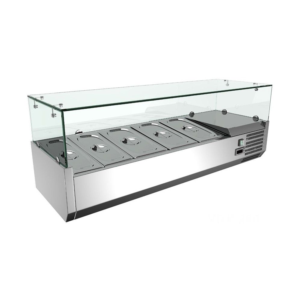 Vitrina ingrediente, inox, 5 cuve GN1/4, 120*33*43 cm - 0