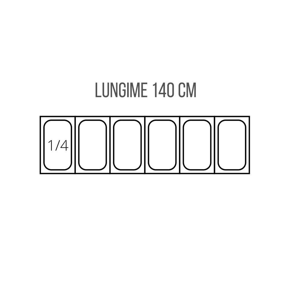Vitrina ingrediente, inox, 6 cuve GN1/4, 140*33*43 cm - 3