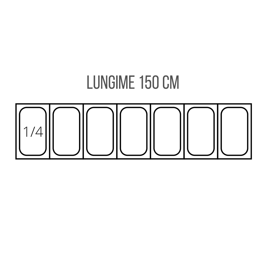 Vitrina ingrediente, inox, 7 cuve GN1/4, 150*33*43 cm - 3