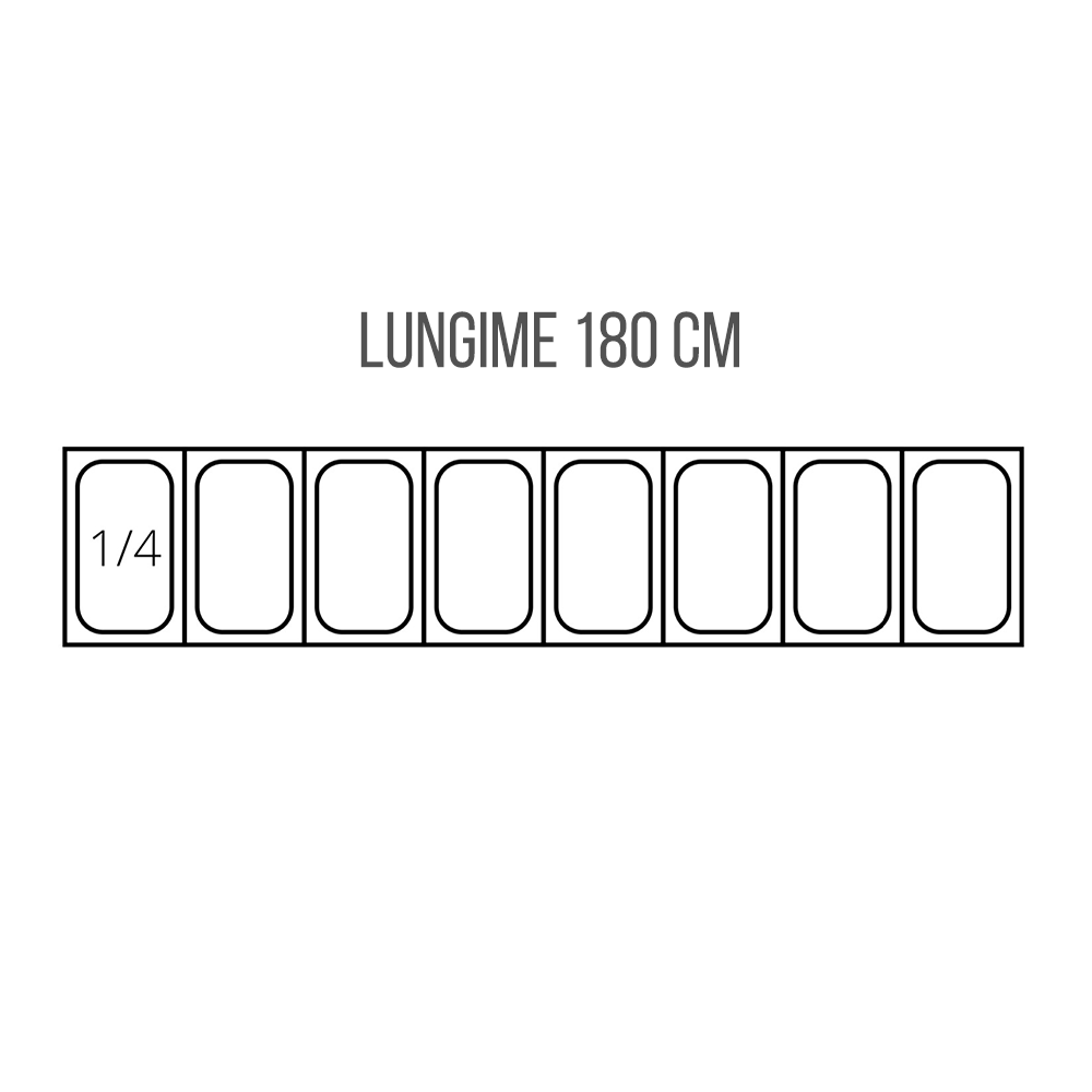 Vitrina ingrediente, inox, 8 cuve GN1/4, 180*33*43 cm - 5