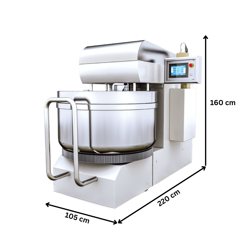 Malaxor aluat 250 kg cu sistem racire si carucior - 5