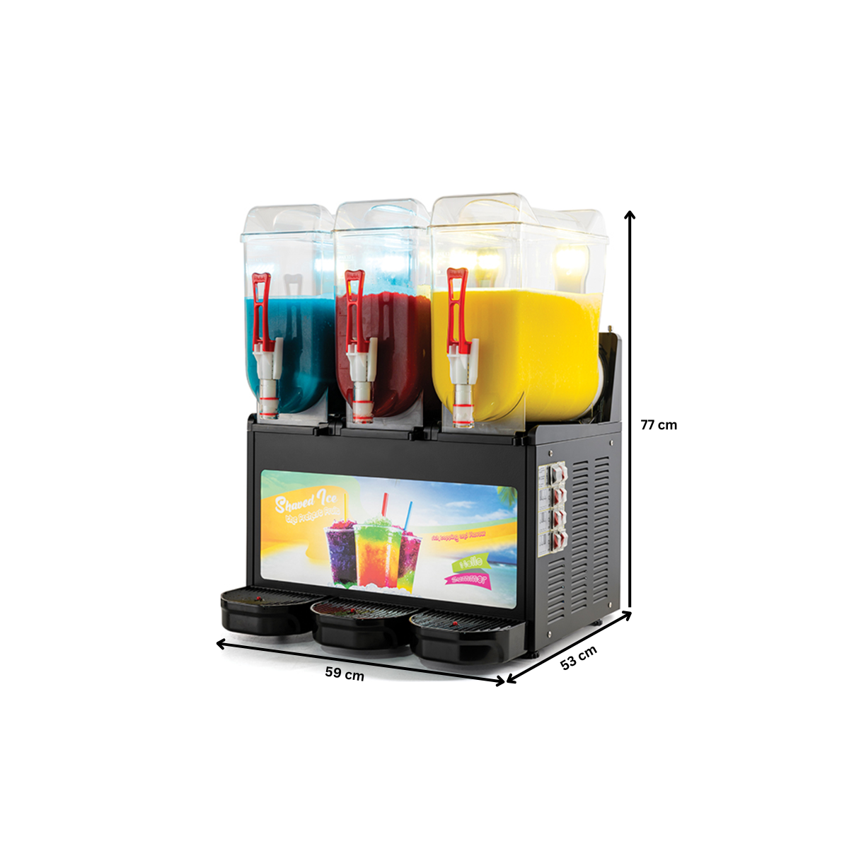 Aparat dozator suc, granita, crema de cafea, crema de cappuccino, serbet, 3 bazine*12 lt cu mixer + panou frontal led - 5