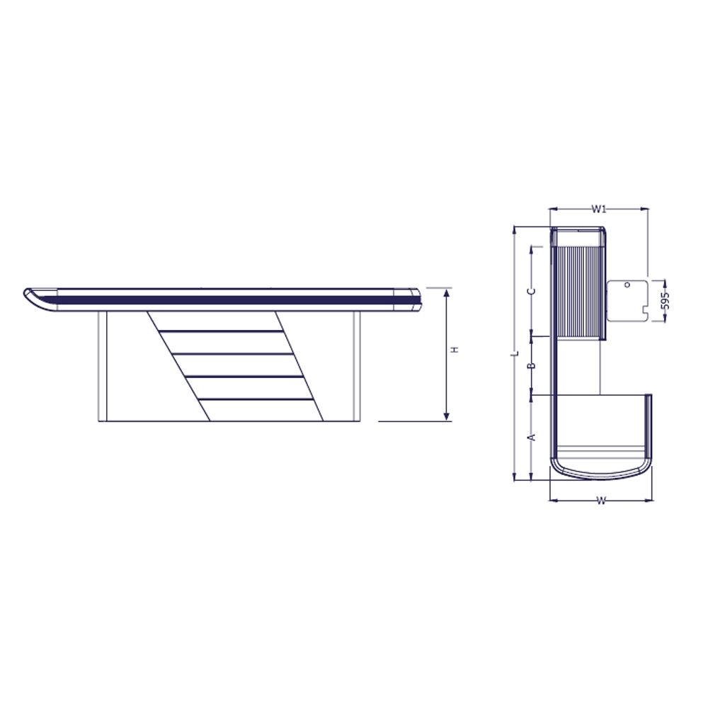 Masa casa de marcat 2,9 m, forma 'U', cu banda si rama din aluminiu - 1