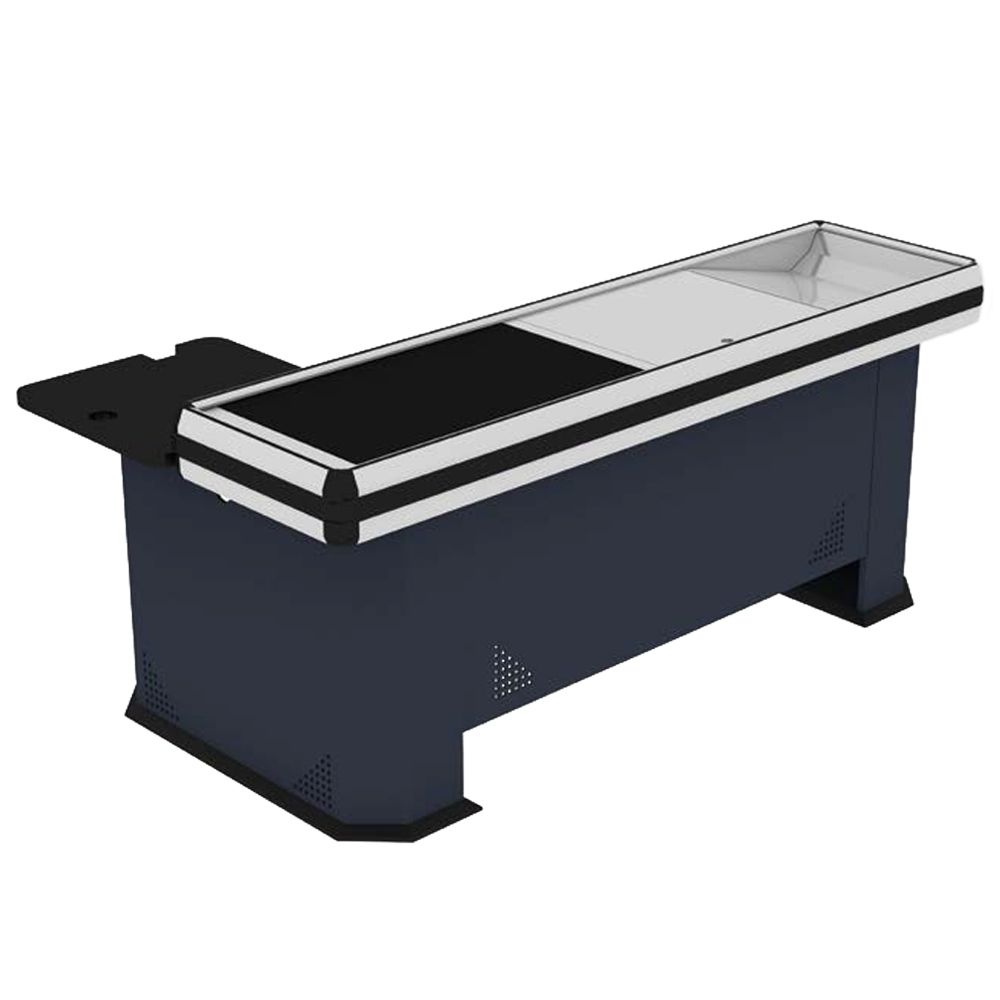 Masa tandem pentru casa de marcat 2,5 m, cu banda si rama din aluminiu - 1