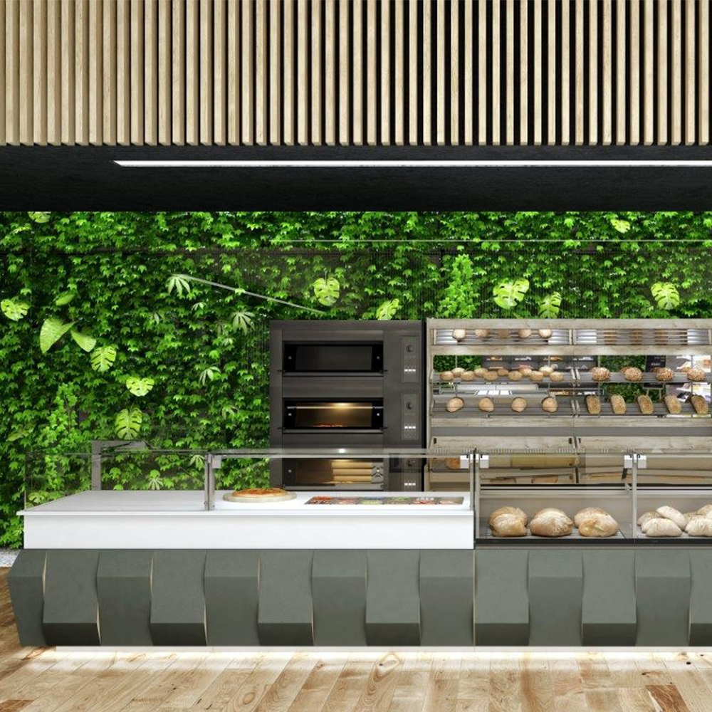 Vitrina frigorifica Jordao, pentru prajituri, cu polita refrigeranta, geam drept, ventilata, 1.88 m Daisy - 1