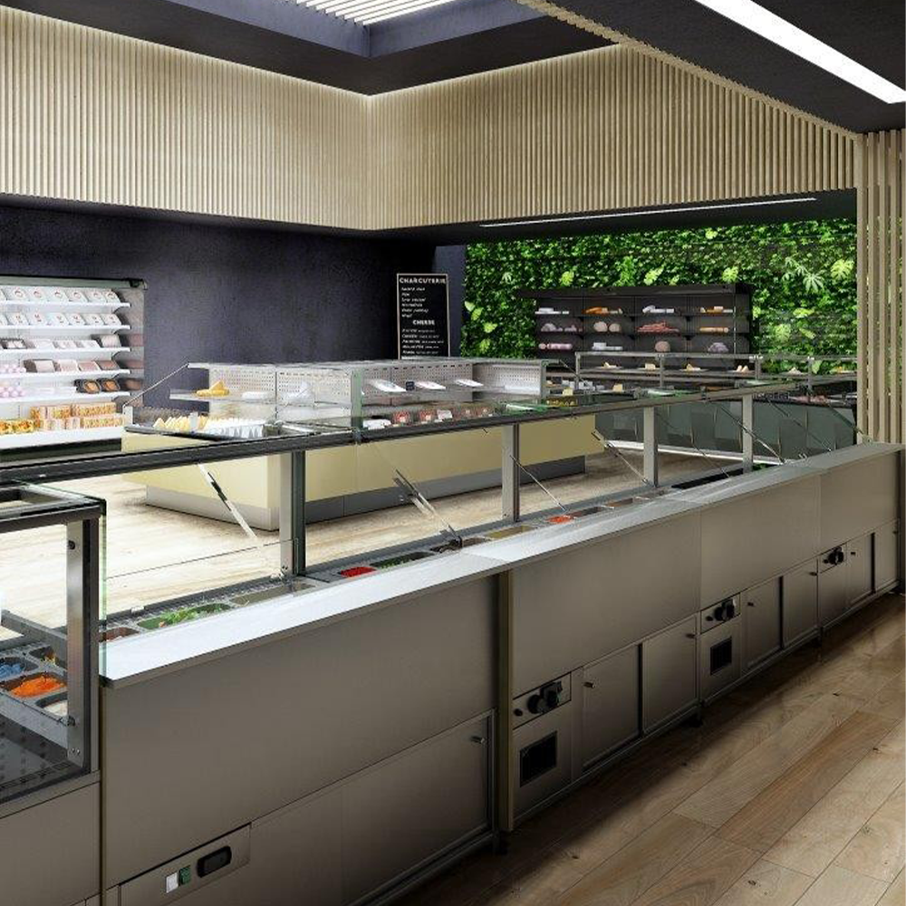 Vitrina frigorifica Jordao, pentru prajituri, cu polita refrigeranta, geam drept, ventilata, 1.88 m Daisy - 5