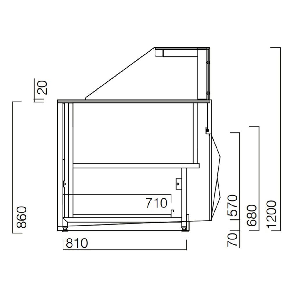 Tejghea neutra cu geam frontal Jordao - coltar exterior 90 grade Daisy - 13
