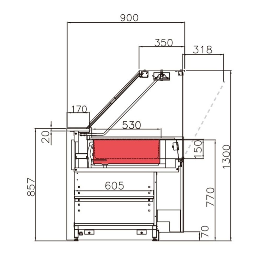 Vitrina calda Jordao bain marie 1.3 m Simply - 10