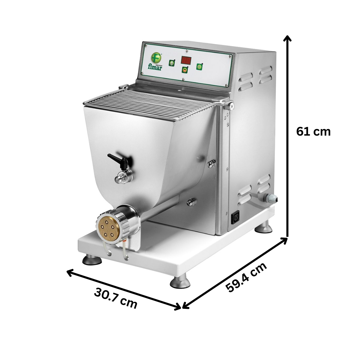 Masina de facut paste FIMAR, panou de control electromecanic, cutit electric, inox, 13 kg / ora, 30,7*59,4*52,5 / 61 cm - 3