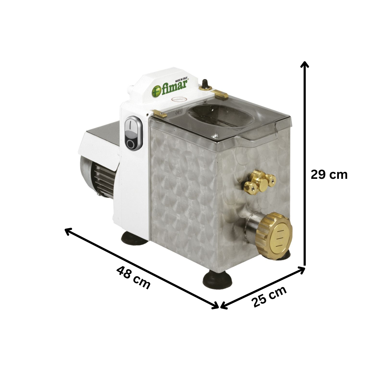 Masina de facut paste FIMAR, panou de control mecanic, inox, 5 kg / ora, 25*48*29 cm - 3
