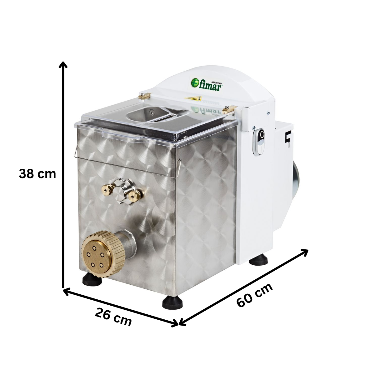 Masina de facut paste FIMAR, panou de control mecanic, cutit electric, inox, 8 kg / ora, 26*60*38 cm - 3
