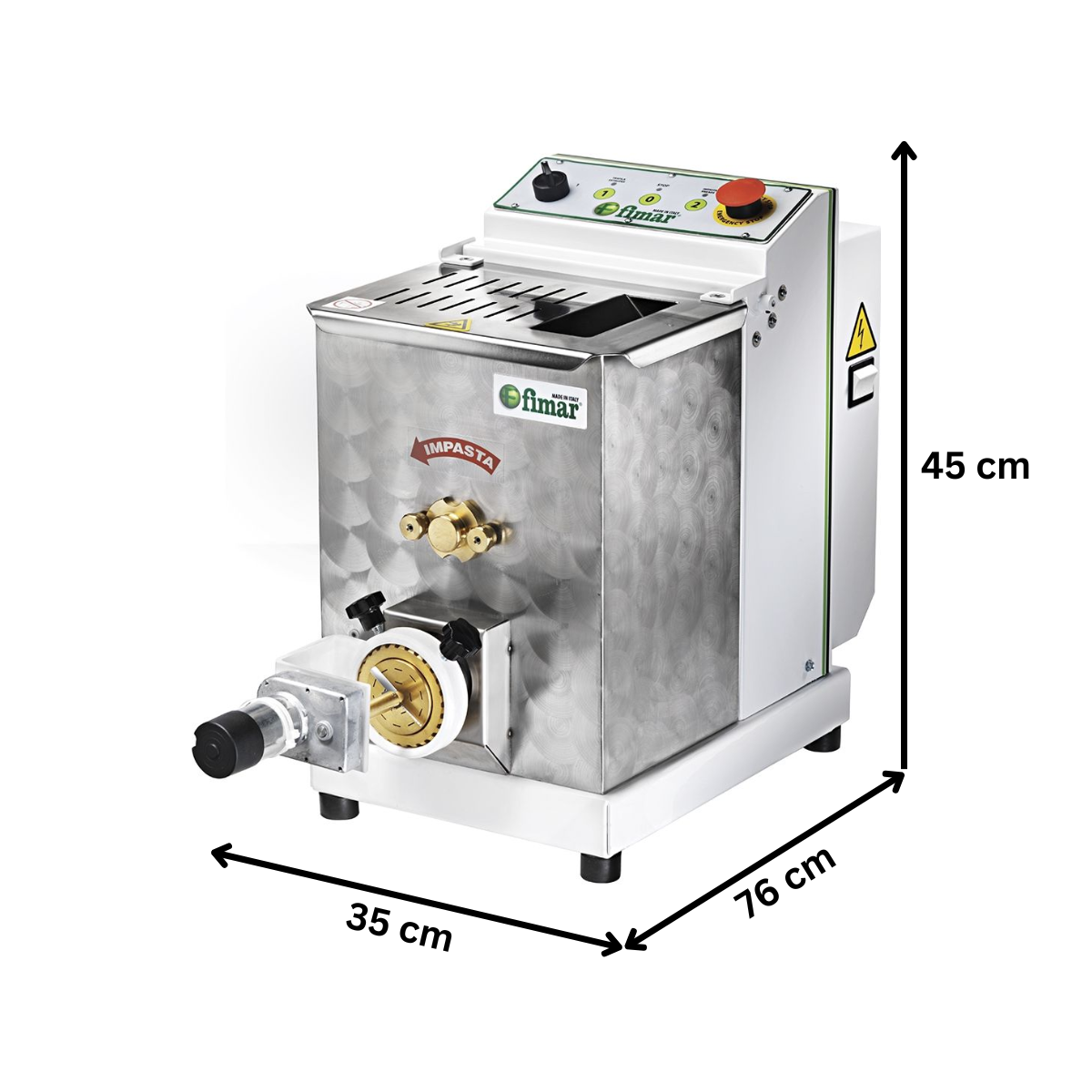 Masina de facut paste FIMAR, panou de control mecanic, cutit electric, inox, 13 kg / ora, 35*76*45 cm - 3