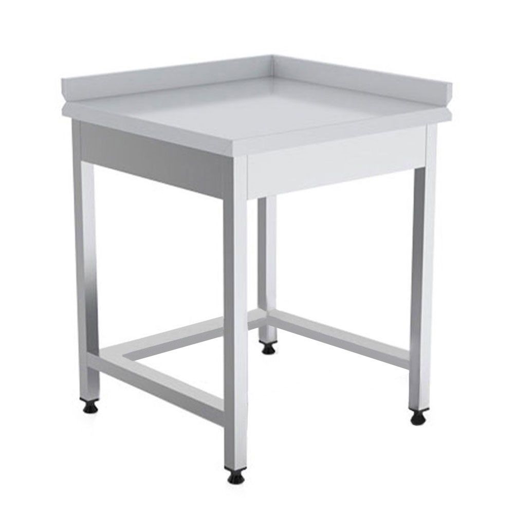 Masa de lucru inox coltar rebord stanga 60*60*85 - 0