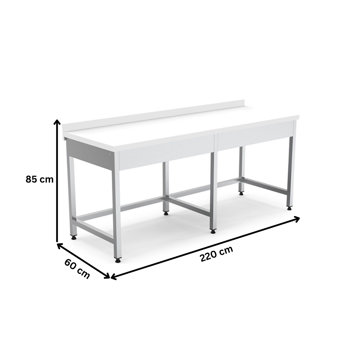 Masa de lucru inox cu blat din polietilena 220*60*85 - 7