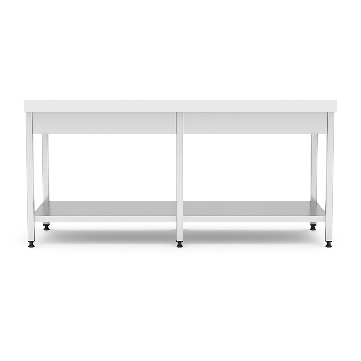 Masa de lucru inox cu blat din polietilena si polita inferioara 220*60*85 - 4