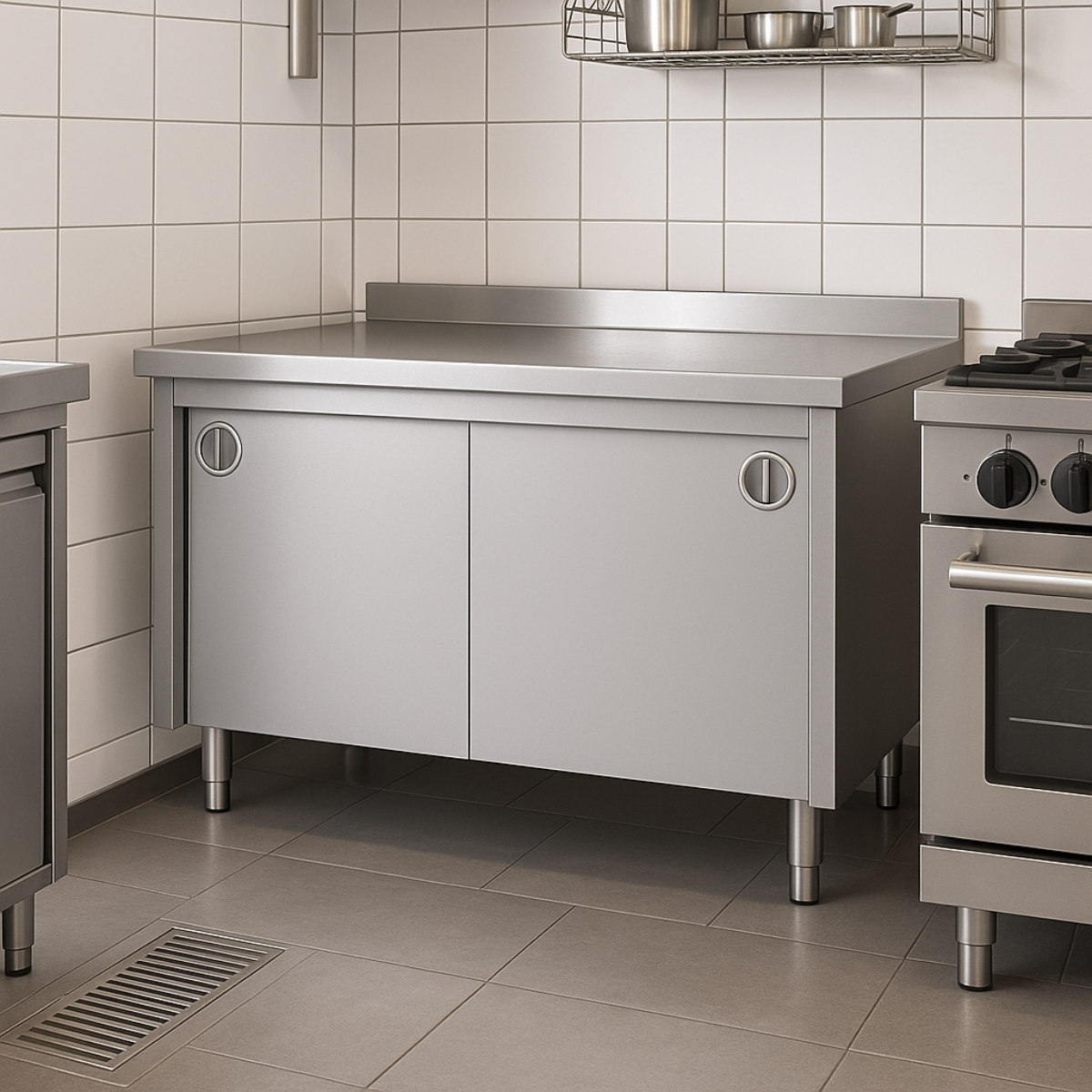 Masa de lucru inox cu dulap 200*60*85 - 5