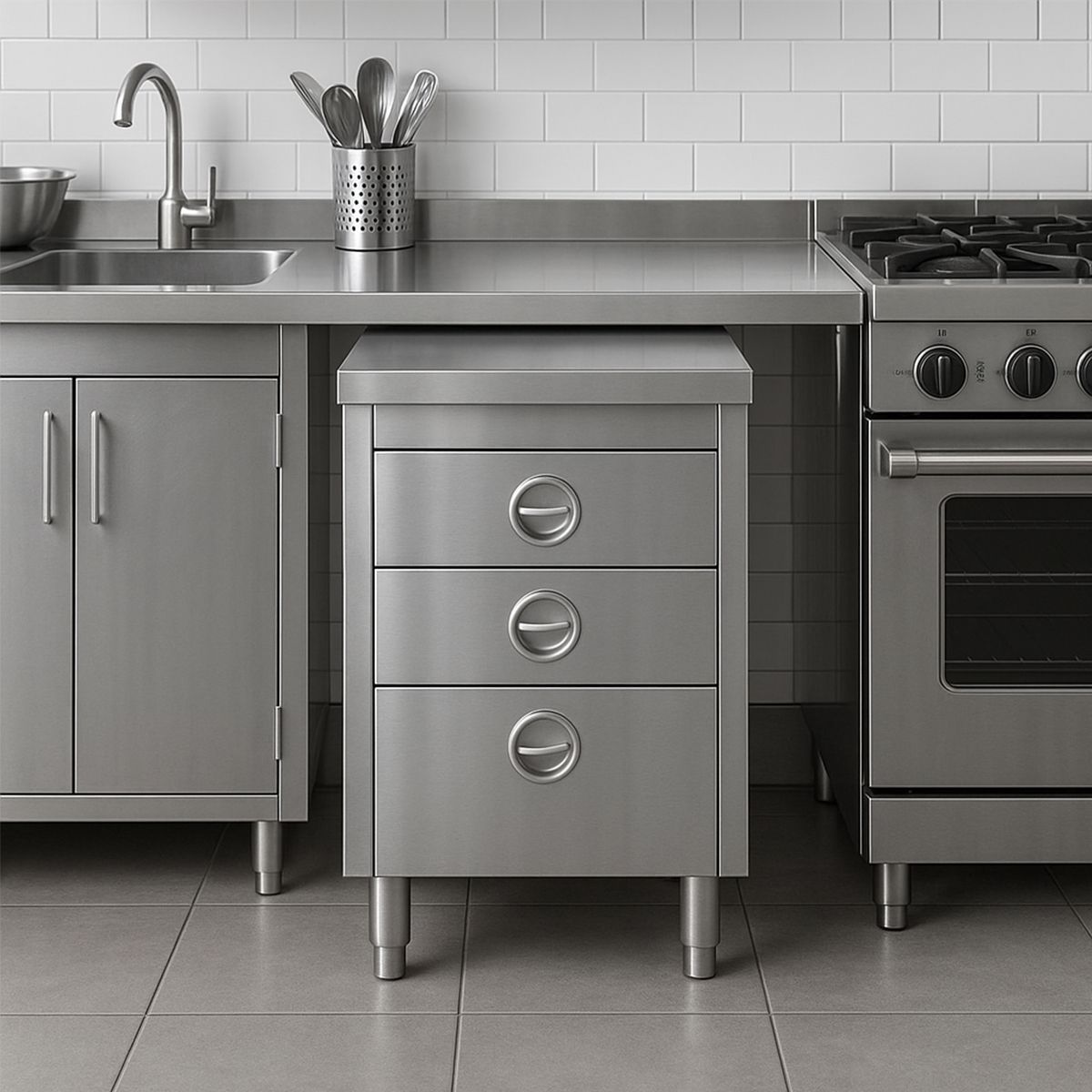 Dulap inox cu 3 sertare 50*70*85 - 5